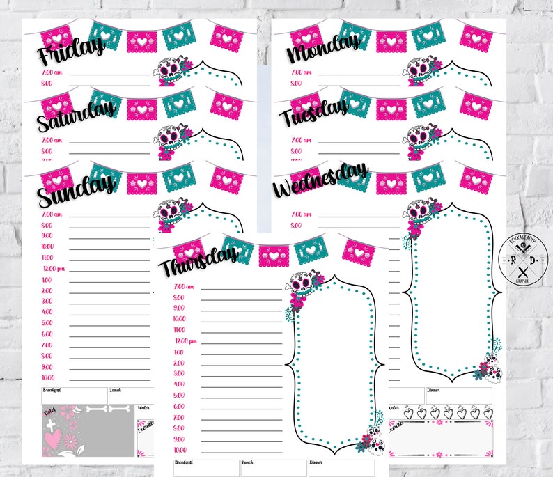 Everyday/7 days working day of the lifeless planner inserts sheets/Webpages photograph regarding Daily Sheets named Every day/7 days working day of the useless planner inserts sheets/Internet pages