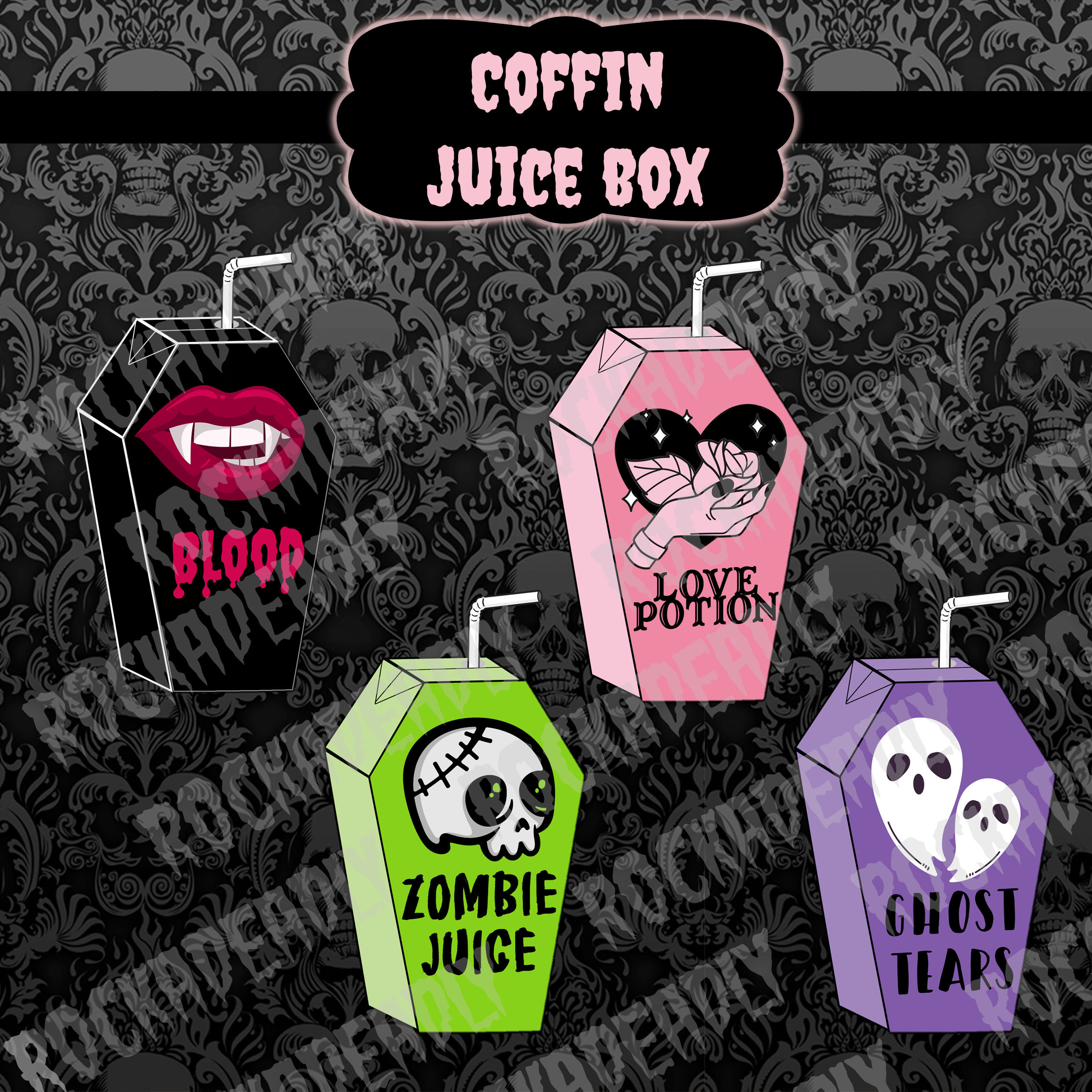 Coffin juice box die cut Etsy