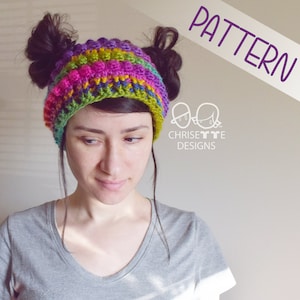 Crochet Double Bun Beanie Hat Pattern: Space Buns, Pigtails, Mouse Ears (Digital Download)