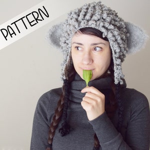 Crochet Koala hat pattern, Halloween costume, adult kids and baby size, English