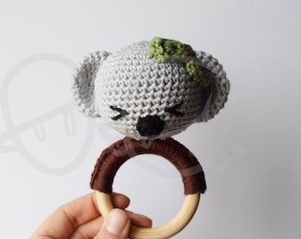 Koala Rattle Crochet Pattern, Amigurumi Baby Toy (Digital Pattern)