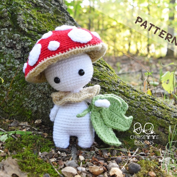 Crochet Mushroom doll PATTERN, Prince KINOKO, interactive mushroom decor amigurumi, diy English Pattern