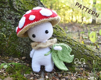 Crochet Mushroom doll PATTERN, Prince KINOKO, interactive mushroom decor amigurumi, diy English Pattern