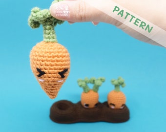 Crochet Carrots PATTERN, Easter crochet carrots, Bunny Buffet, amigurumi interactive sensory toy, diy English Pattern
