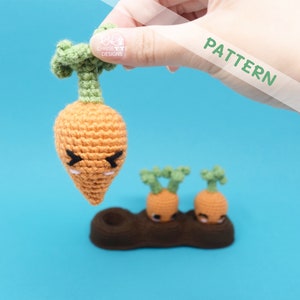 Crochet Carrots PATTERN, Easter crochet carrots, Bunny Buffet, amigurumi interactive sensory toy, diy English Pattern image 1