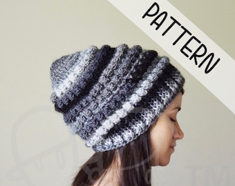 Slouchy Beanie Crochet Pattern: Chunky Bubble Hat (PDF Pattern)