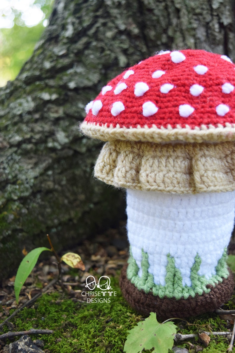 Crochet Mushroom doll, Stem and Caterpillar Bundle PATTERN, Prince KINOKO and KAT, interactive mushroom decor, amigurumi English Pattern image 2