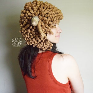 Crochet Highland Cow Hat PATTERN English, Ice Spice wig, crochet Satyr Faun Goat, Baphomet, Halloween costume hat, adult kids and baby sizes image 2