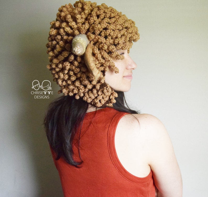 Crochet Highland Cow Hat PATTERN English, Ice Spice wig, crochet Satyr Faun Goat, Baphomet, Halloween costume hat, adult kids and baby sizes image 2