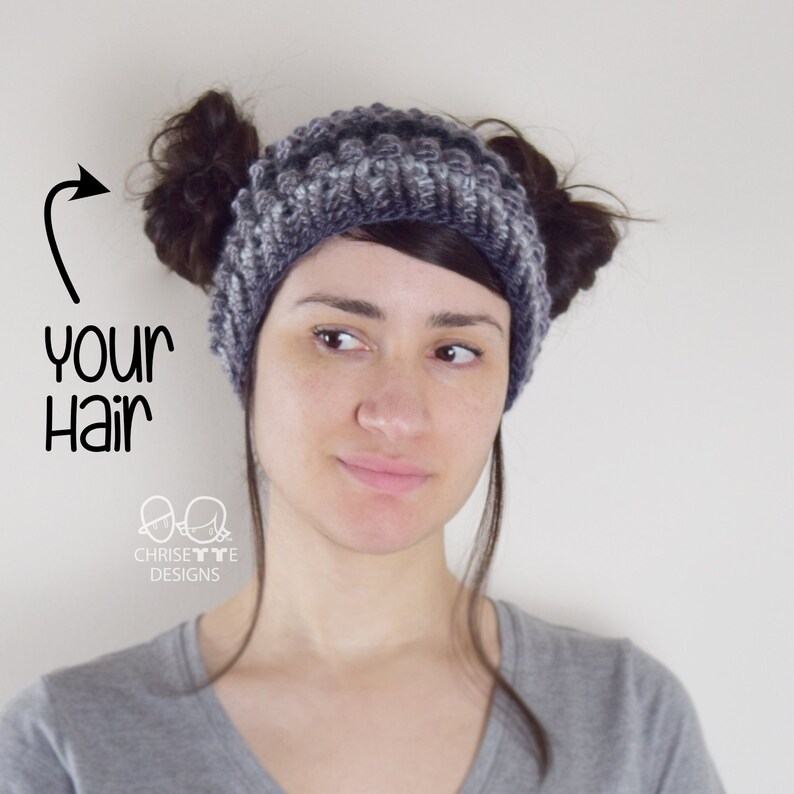 Space Buns Hat Double Hair Buns Crochet 