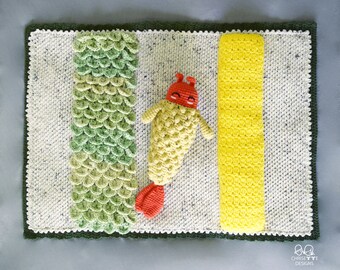 Sushi Roll Baby Blanket Crochet Pattern with Shrimp Plush (DIY English)