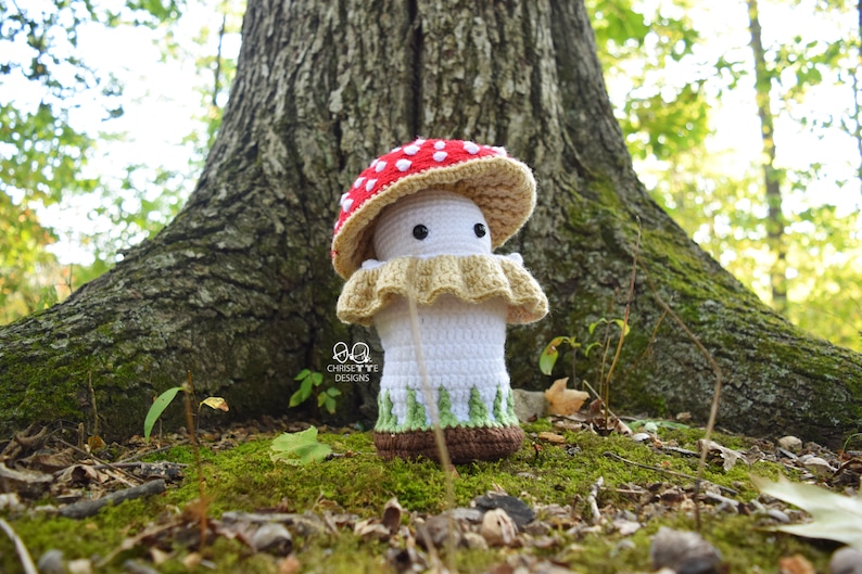 Crochet Mushroom doll, Stem and Caterpillar Bundle PATTERN, Prince KINOKO and KAT, interactive mushroom decor, amigurumi English Pattern image 3