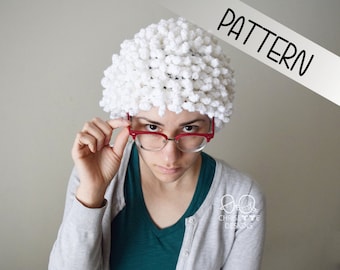 Patrón de gorro de abuela a crochet: Disfraz de Halloween, tallas para adultos, niños y bebés (descarga digital)