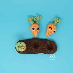 Crochet Carrots PATTERN, Easter crochet carrots, Bunny Buffet, amigurumi interactive sensory toy, diy English Pattern image 3