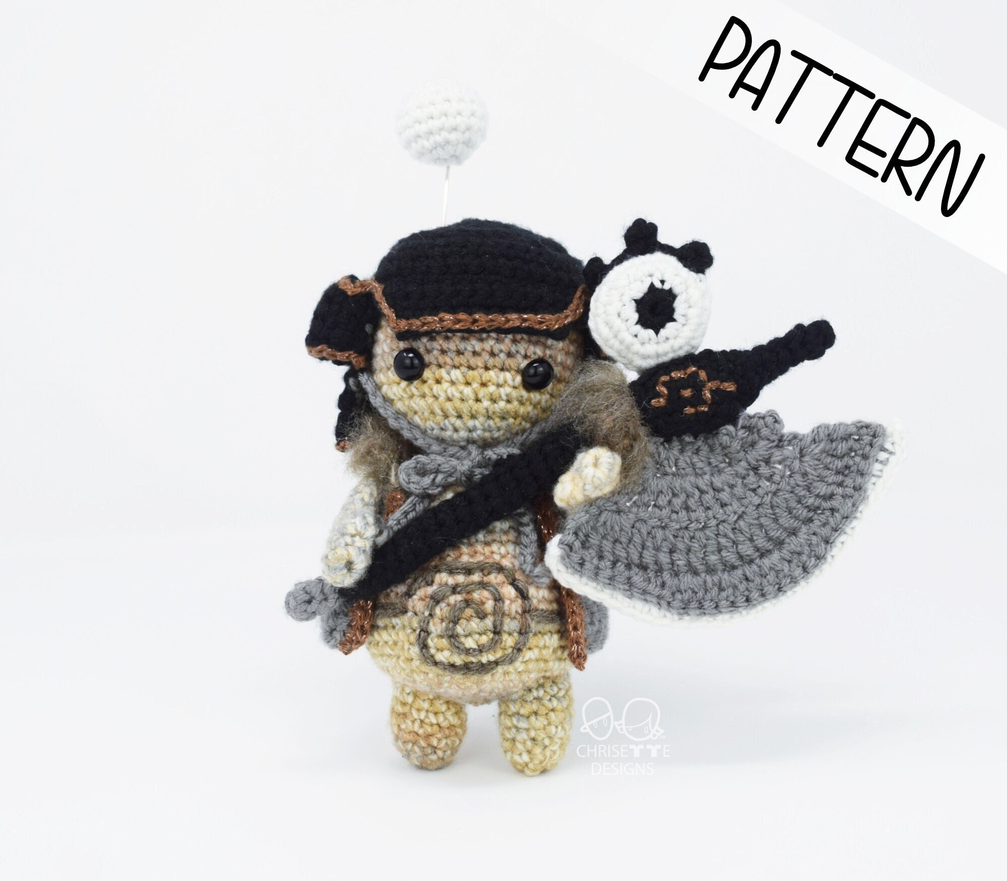 Samurai Viking Doll Crochet Pattern: Jovi Jupiter Alien (digital