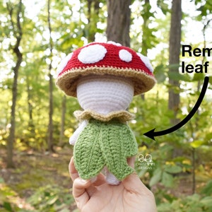 Crochet Mushroom doll, Stem and Caterpillar Bundle PATTERN, Prince KINOKO and KAT, interactive mushroom decor, amigurumi English Pattern image 5
