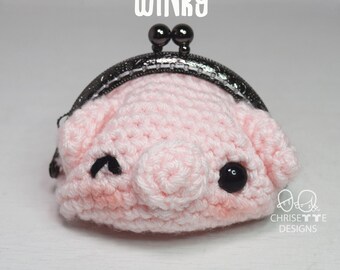 Patrón de monedero de cerdo a crochet: Emojis (Descarga digital