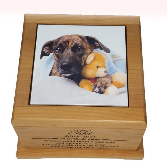 Dog Custom Wood Photo Pet Urn Keepsake Box For And Image 0