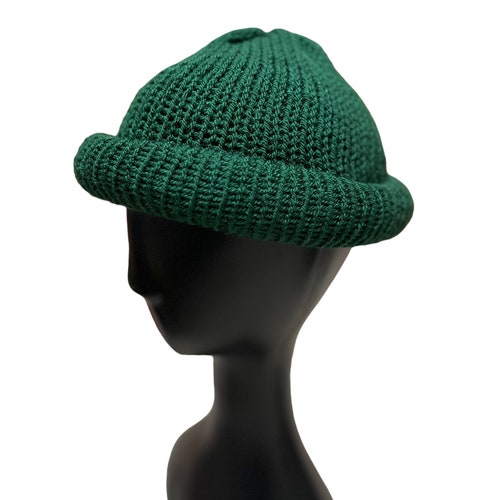 Olive Roll up Knit Beanie Fisherman Hat Skull Cap - Etsy