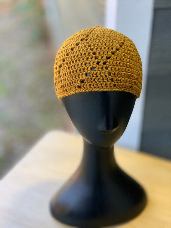 Gold Diamond Taqiyah Kufi Hat Skull Cap 