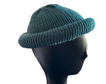 Teal Rolled Brim Docker Hat