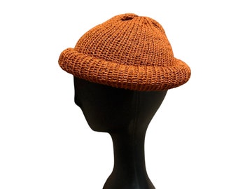 Copper Ready To ship Roll Up Docker Cap, Fisherman Hat, Rolled Kufi, Ski Cap, Skully, Skull Cap, Knit Beanie, Winter Hat