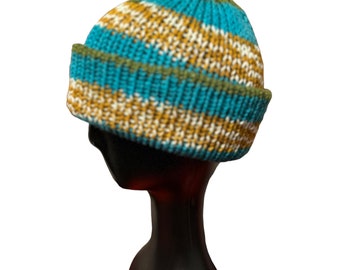 Ready To Ship Reversible Knit Beanie, Docker Hat, Fisherman Skull Cap