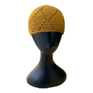 Gold Diamond, Taqiyah, Kufi Hat, Skull Cap, Kufi, Crochet Kufi, Crochet Beanie, Crochet Kufee, Muslim Hat