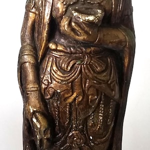 Vintage 1970 26 &quot;Hoch Gold Gemalt Göttin Weißer Ton Figur Statue wie es ist