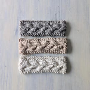Bandeau torsadé à motif de tricot || Cache-oreilles Easy Tressé en tricot torsadé || Bandeau en fil d'alpaga || Modèle de tricot PDF uniquement