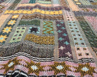 LaneRossi Samarkanda throw Blanket made in Italy Mcm knit geometric colorful art unique fun fringed Woolmark