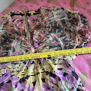 Anthropologie Leifsdottir 100% Silk Mini Dress butterfly bohemian sz 8 tie dye image 9