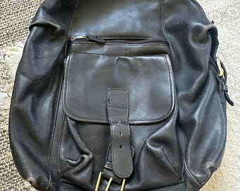 Vintage Coach leather backpack 1990 brass buckle made in USA
