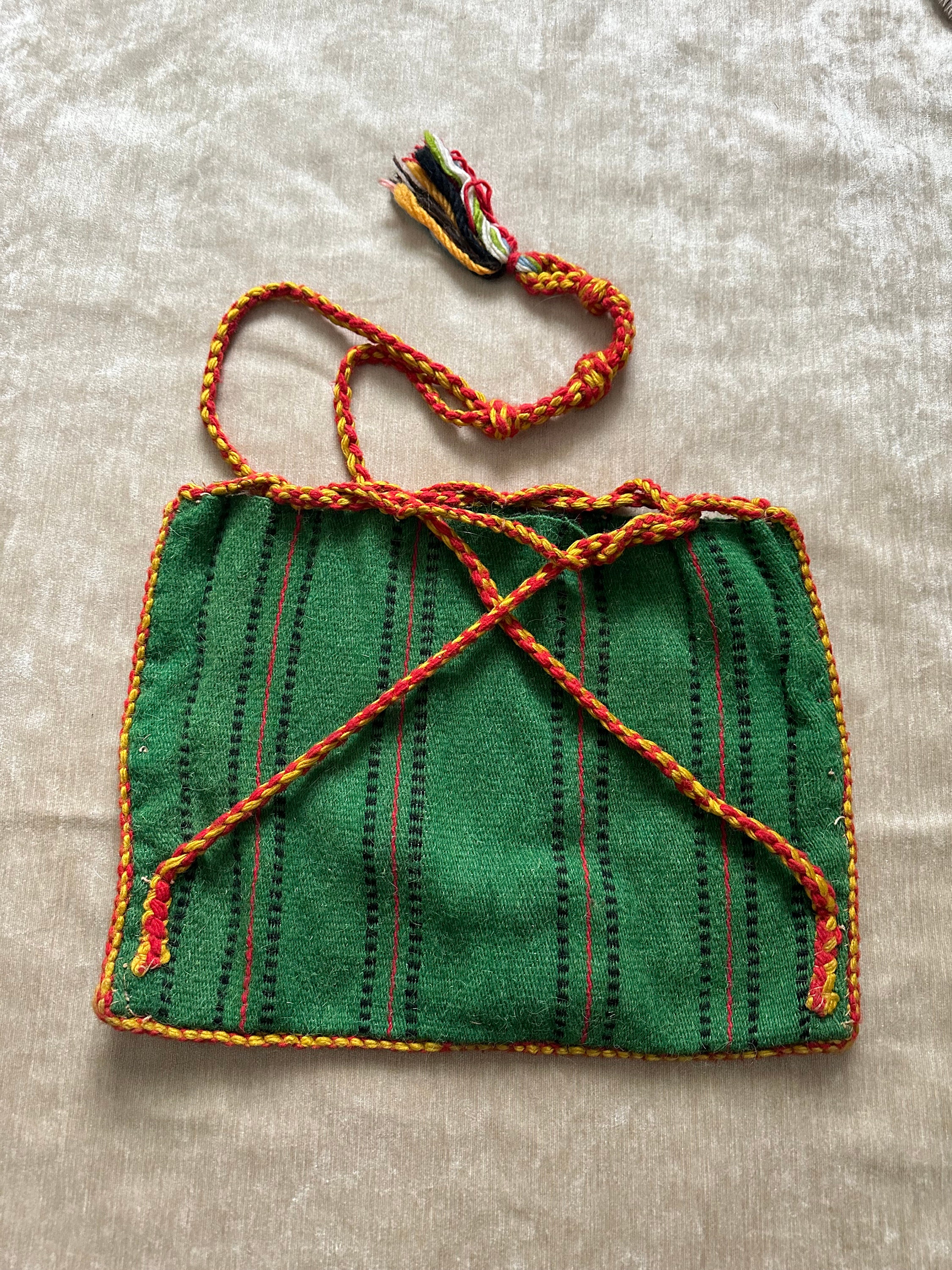 Vintage Wool Southwest Boho Backpack Vintage Wool Backpack Woven BOHO Ethnic Hippie Shoulder Tote  main image 3