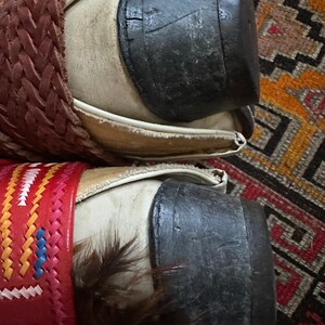 Upsicled cowboy boots boho bohemian booties feather reworked sz 8 free people ivory western rare unique leather reworked one of a kind woman image 3
