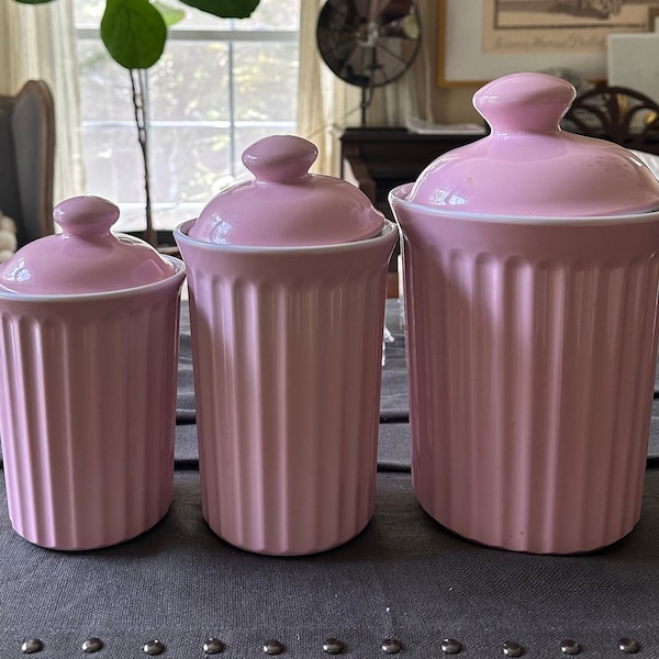 Pink Canisters Etsy