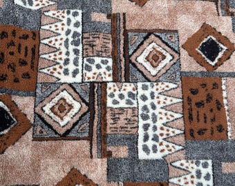 Vintage merino Wool Blanket Mid Century Europe woolmark full postmodern geometric brown mid century abstract retro temperature balanced