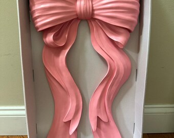 Wall decor large pink bow cute hanging art girl room nursery 12x24