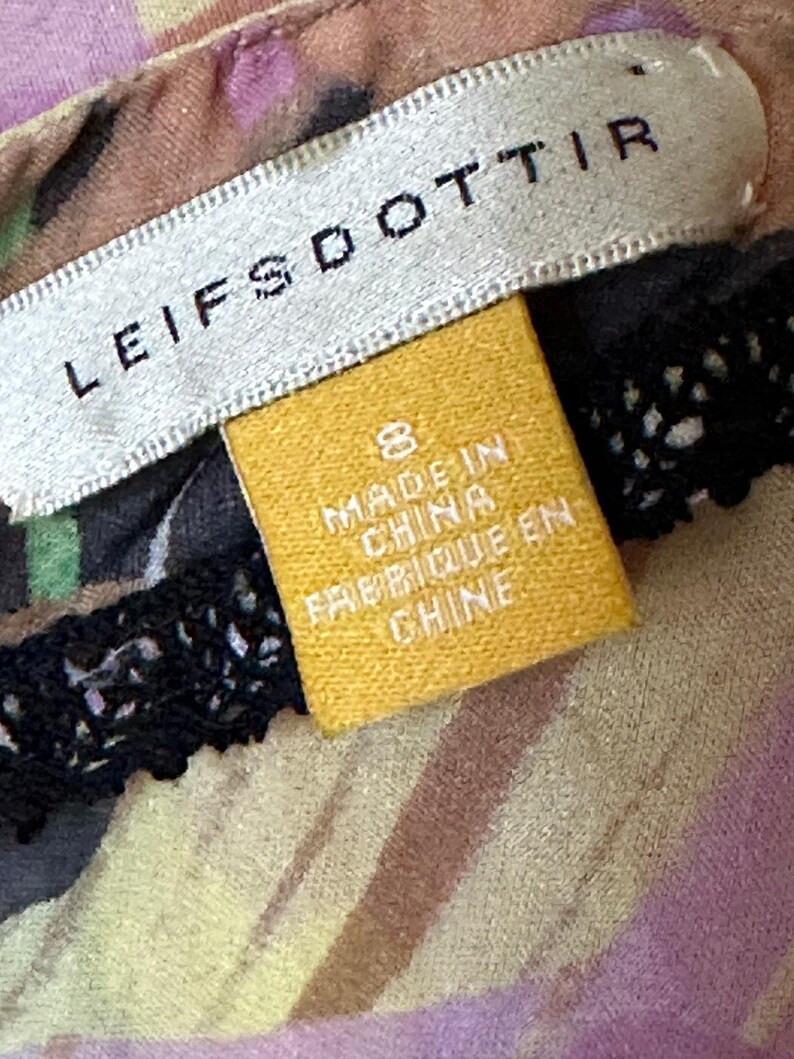Anthropologie Leifsdottir 100% Silk Mini Dress butterfly bohemian sz 8 tie dye image 12