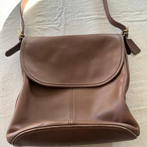 Brown Coach Flap Bag - Etsy 未使用保管品 COACH hobo ホーボー 三室 