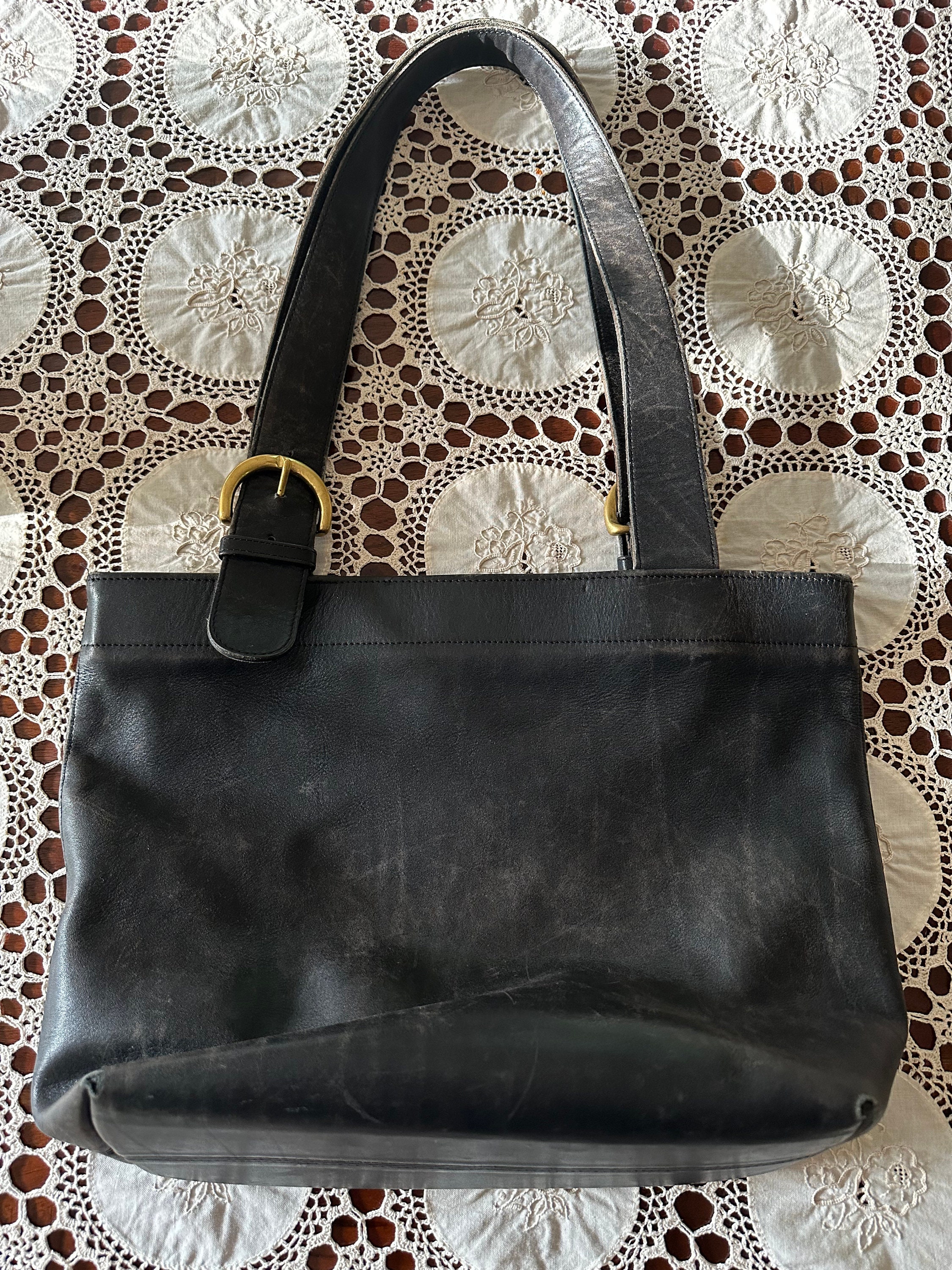 Vintage Black Coach Tote - Etsy