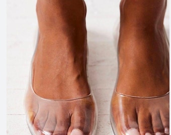 Jeffrey Campbell So Clear Ballet Flats square toe shoes