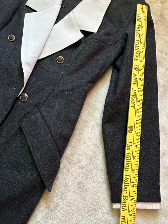 Vintage Hanae Mori Black Gray White Wool Coat Dre… - image 3