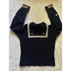 Vintage US Navy Radioman Blue Jumper Top wool military Men uniform war stars