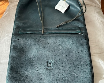 Braun Buffel Leather Drawstring Shoe Bag Dark Emerald Green Germany Zip pocket 16”x10” men storage