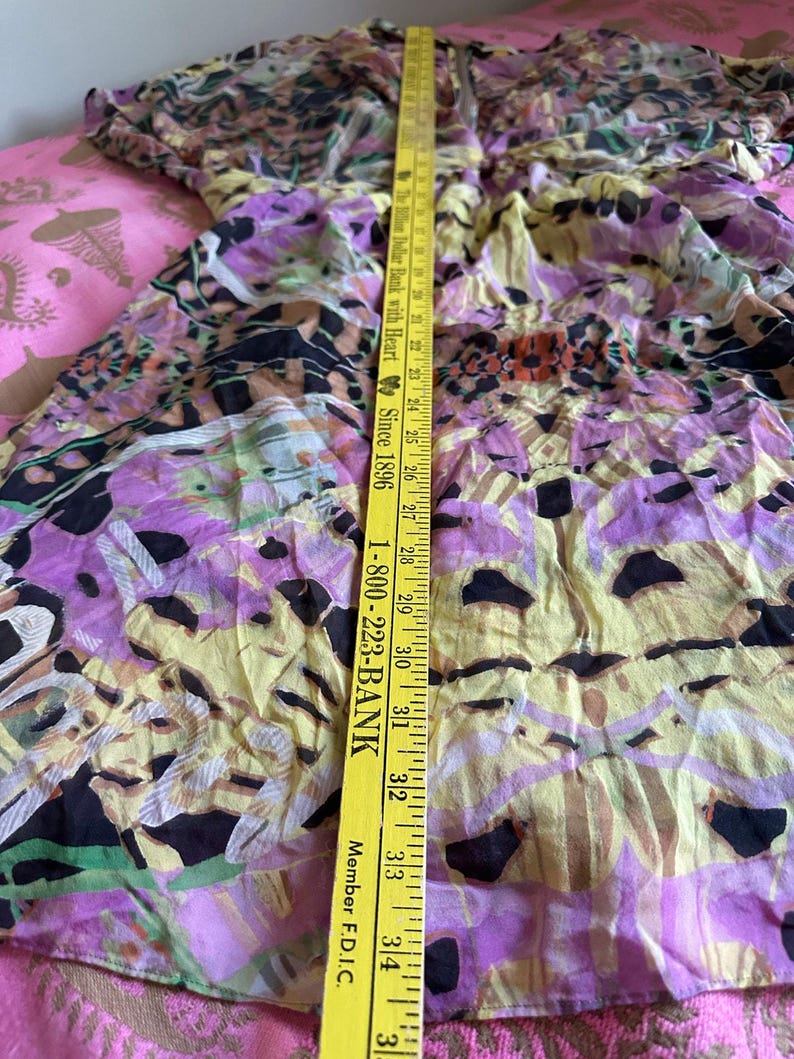 Anthropologie Leifsdottir 100% Silk Mini Dress butterfly bohemian sz 8 tie dye image 6