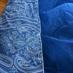 Ralph Lauren PUTNEY Duvet Cover Blue Paisley Full Queen White