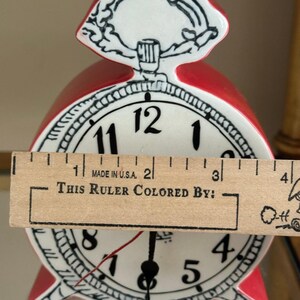 Anthropologie Tick Tock Clock MOLLY HATCH Red Ceramic, White Face image 14