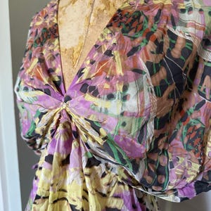 Anthropologie Leifsdottir 100% Silk Mini Dress butterfly bohemian sz 8 tie dye image 4