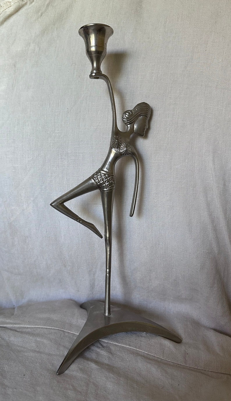 Metal Dancing Woman Candlestick Holder, Mid Century Modern Figurine - Etsy